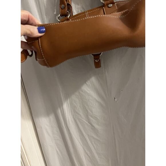 Lilo Collections Brown Leather Equestrian Tote Bag 12 X 7 X 3.5 - Picture 9 of 15